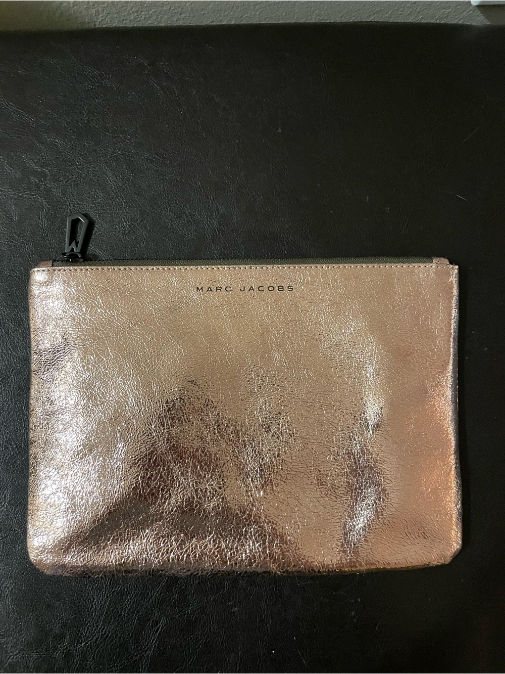Marc Jacobs Metallic Rose Gold Zip Pouch NWOT